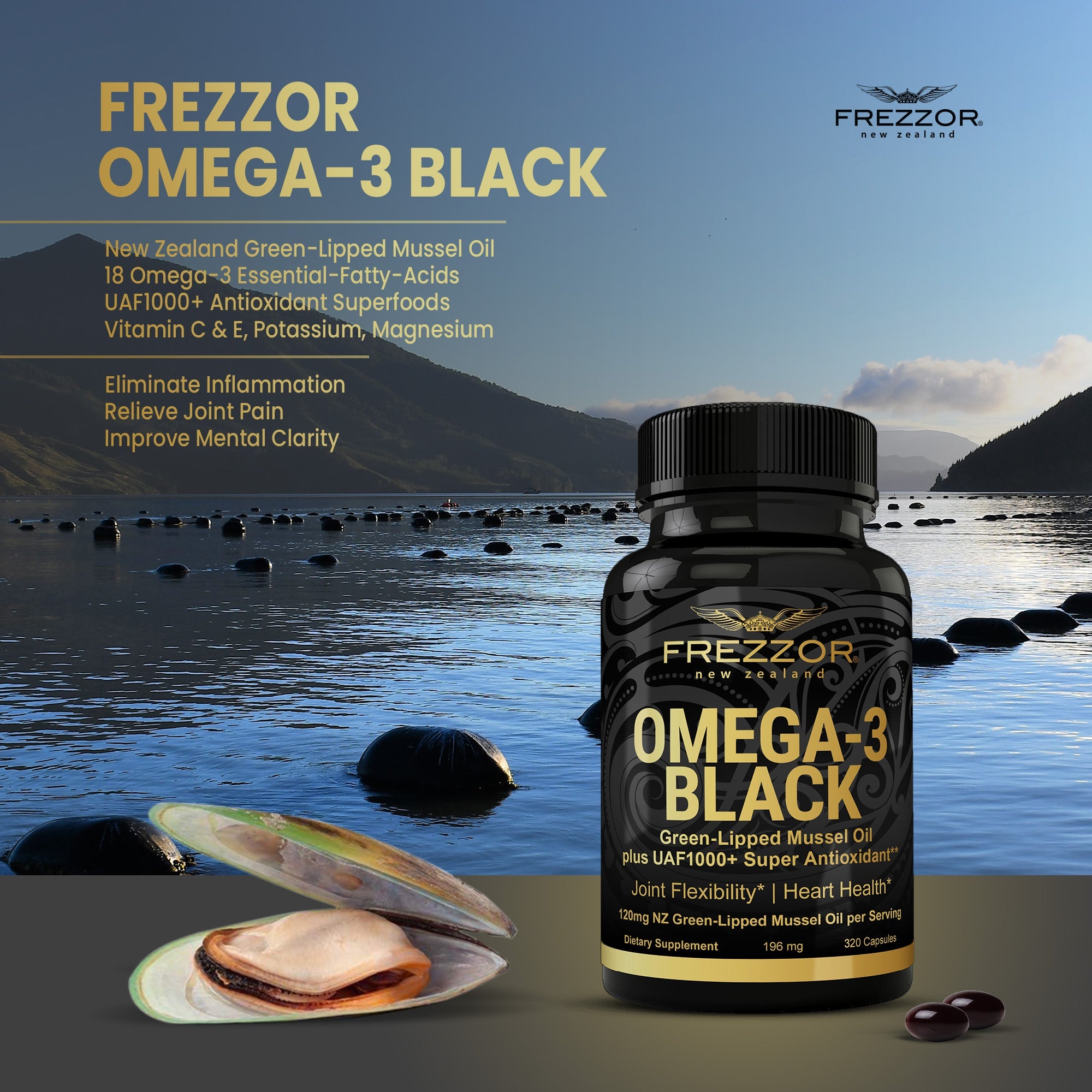 FREZZOR Omega 3 Black , Joint health supplement